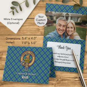 Clan Keith Crest over Tartan Invitation