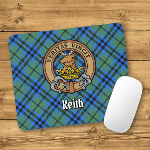 Clan Keith Crest over Tartan Mouse Pad