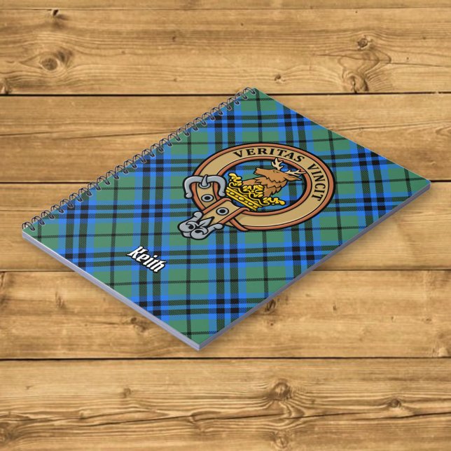 Clan Keith Crest over Tartan Notebook (Creator Uploaded)