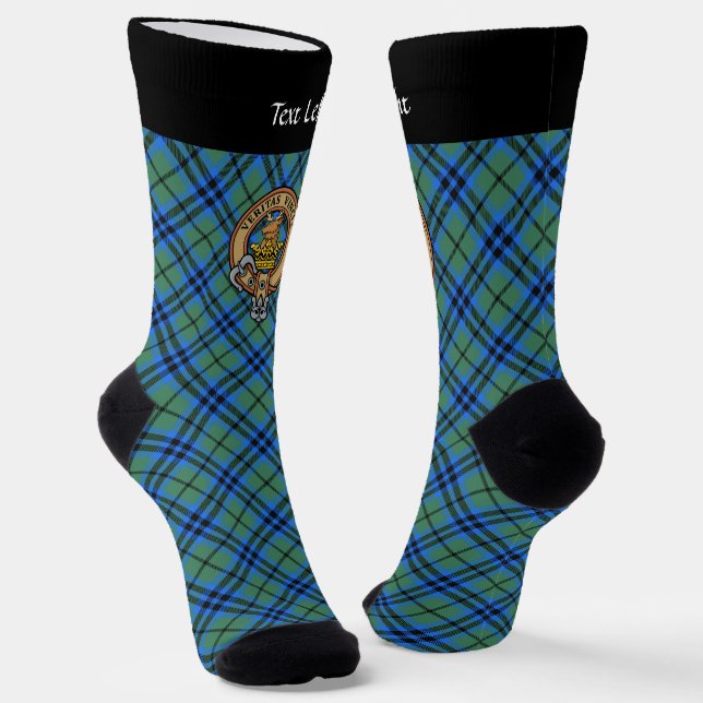 Clan Keith Crest over Tartan Socks (Angled)