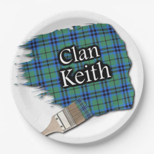 Clan Keith Scottish Tartan Paint Brush Paper Plate