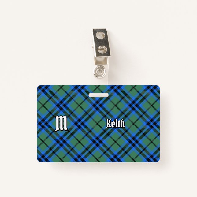 Clan Keith Tartan Badge ID Badge (Front with Clip)