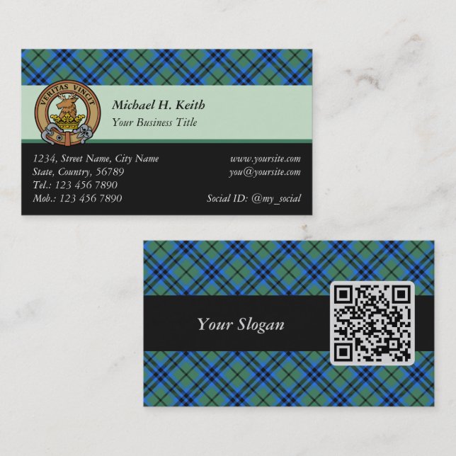 Clan Keith Tartan Business Card (Front/Back)