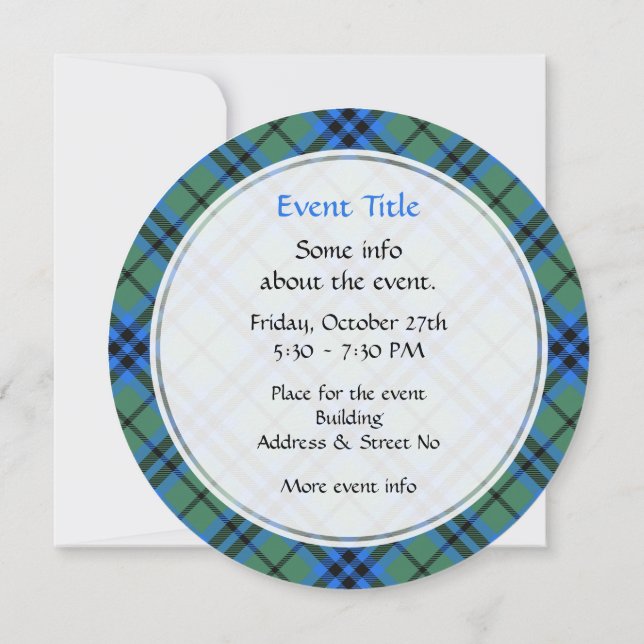 Clan Keith Tartan Invitation (Back)