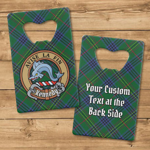 Clan Kennedy Crest over Tartan