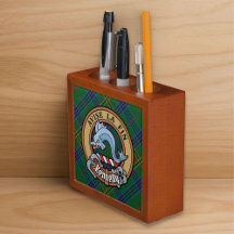 Clan Kennedy Crest over Tartan