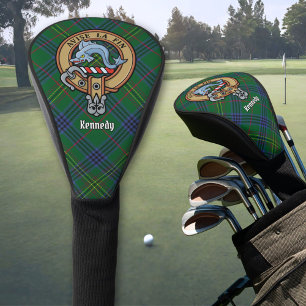 Clan Kennedy Crest over Tartan Golf Head Cover