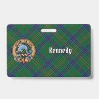 Clan Kennedy Crest over Tartan