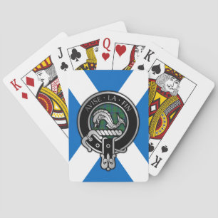 Clan Kennedy Crest & Tartan on Saltire Bicycle Pla Playing Cards