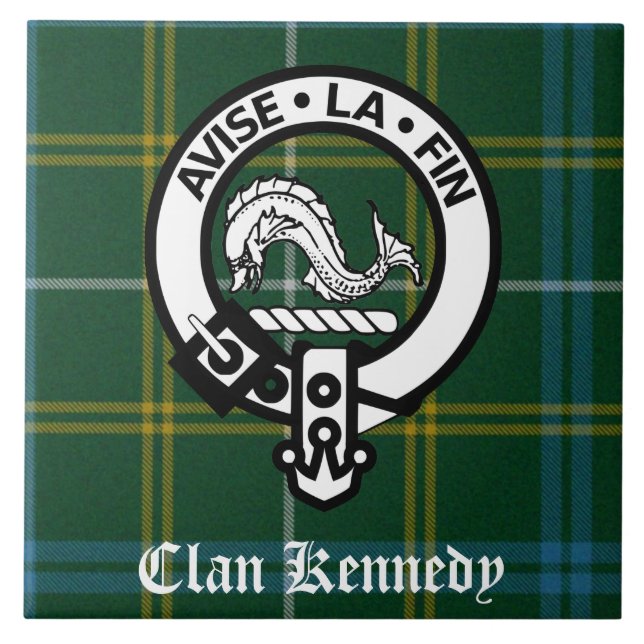 Clan Kennedy Crest Tartan Tile (Front)