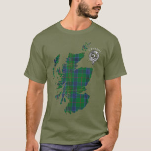 Clan Kennedy Tartan Map & Crest T-Shirt