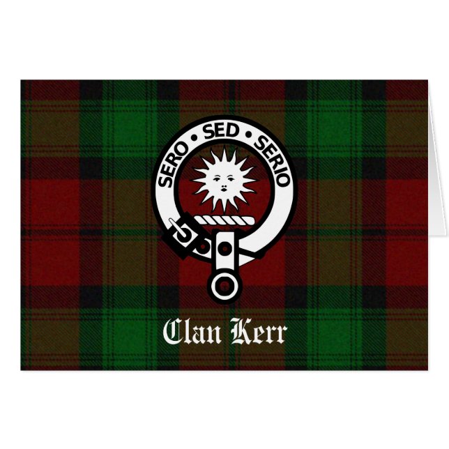 Clan Kerr Crest Badge Tartan (Front Horizontal)