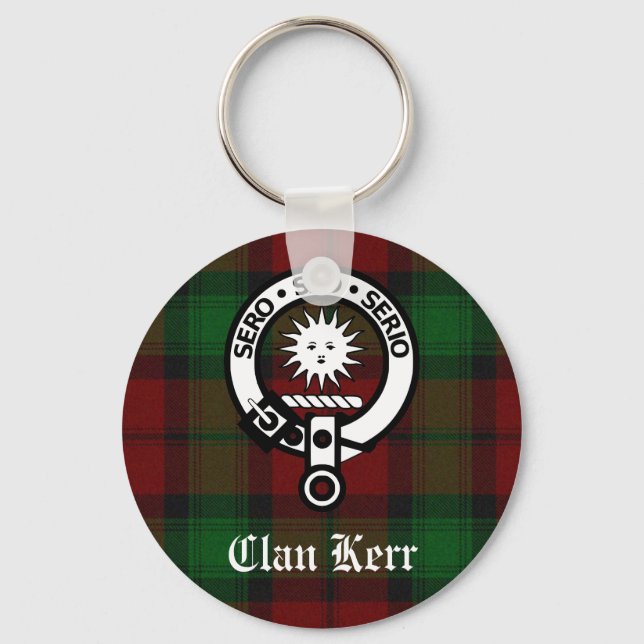 Clan Kerr Crest Badge Tartan Key Ring (Front)