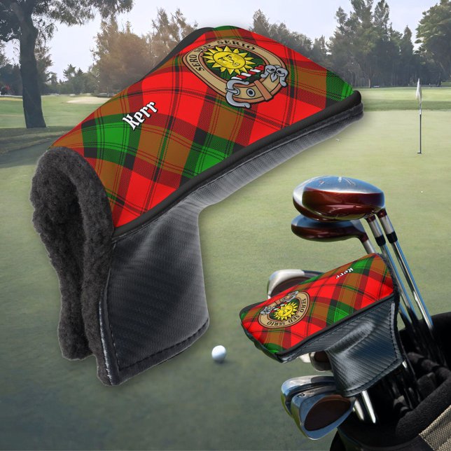 Clan Kerr Crest over Tartan Golf Head Cover (Creator Uploaded)