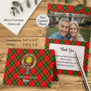 Clan Kerr Crest over Tartan Invitation