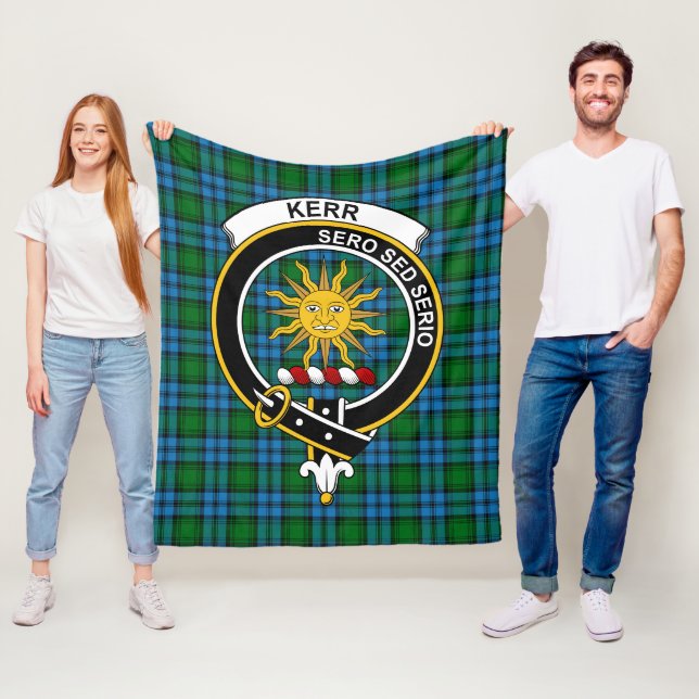 Clan Kerr Hunting Tartan Plaid Fleece Blanket (In Situ)