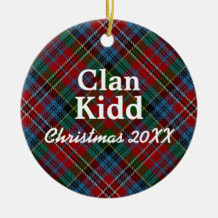 Clan Kidd Scottish Tartan Ceramic Tree Decoration