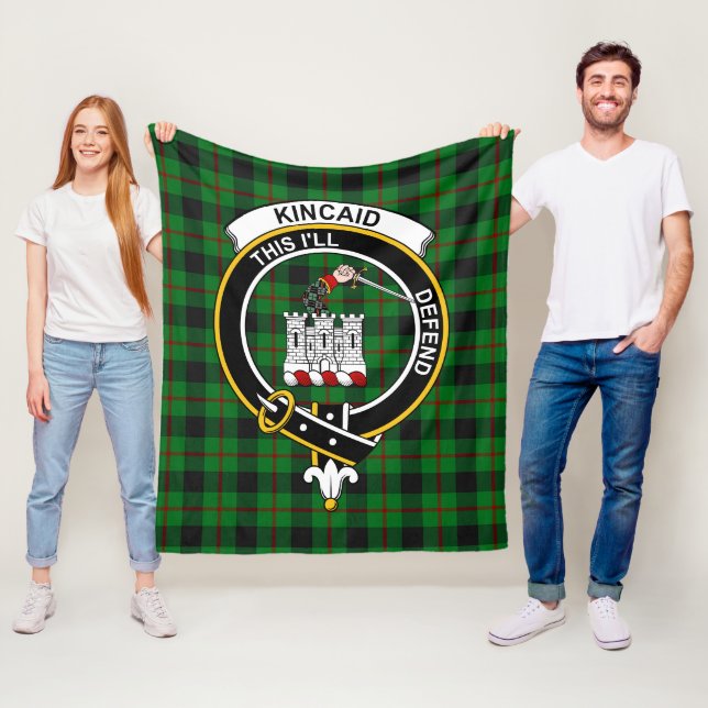 Clan Kincaid Tartan Plaid Fleece Blanket (In Situ)