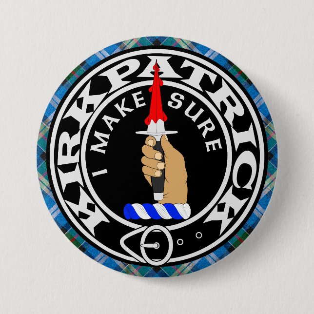 CLAN KIRKPATRICK CREST 7.5 CM ROUND BADGE (Front)