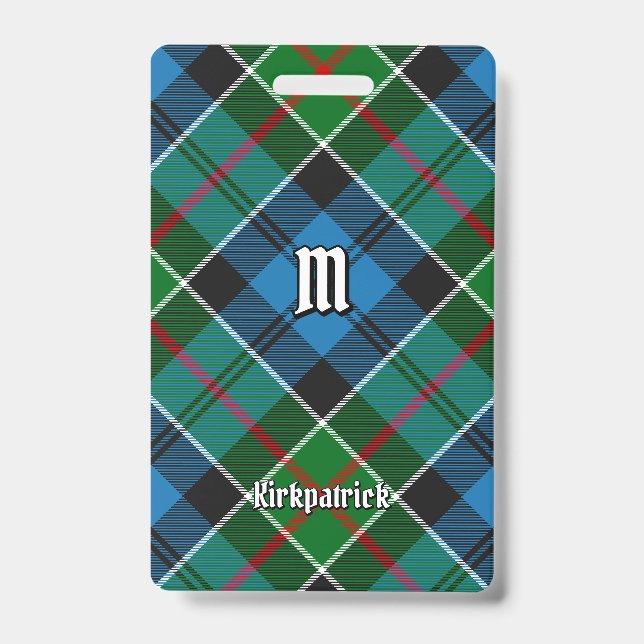 Clan Kirkpatrick Tartan ID Badge (Front)