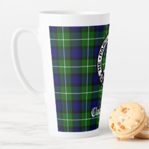 Clan Lamont Crest Badge and Tartan Latte Mug
