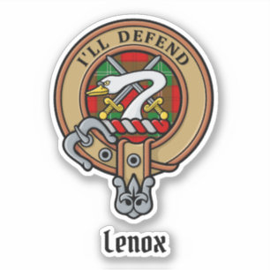Clan Lennox Crest over Tartan