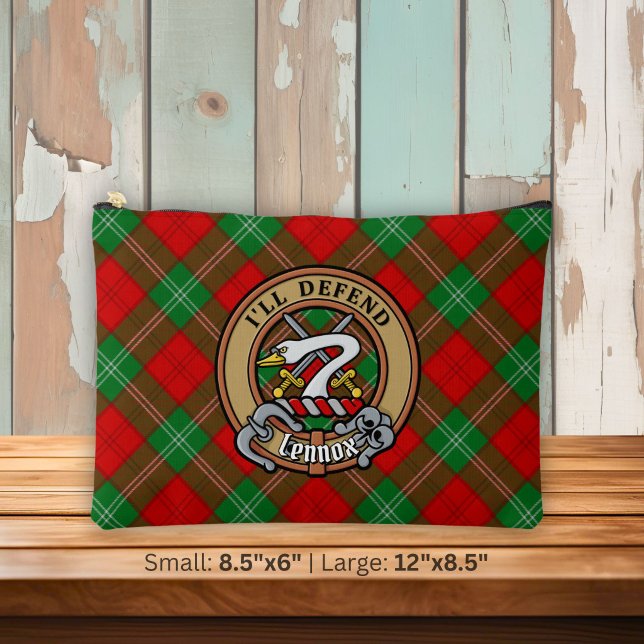 Clan Lennox Crest over Tartan Accessory Pouch (Creator Uploaded)