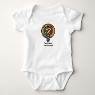Clan Lennox Crest over Tartan Baby Bodysuit