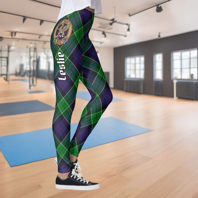 Clan Leslie Crest over Hunting Tartan Leggings (Creator Uploaded)