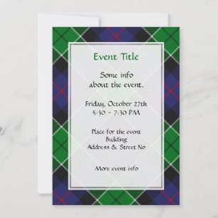 Clan Leslie Hunting Tartan Invitation