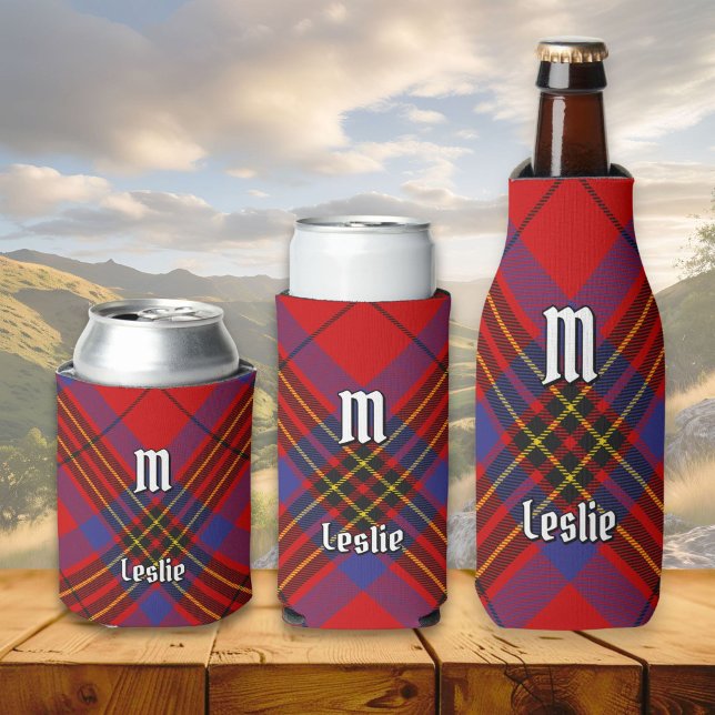 Clan Leslie Red Tartan Bottle Cooler (Creator Uploaded)