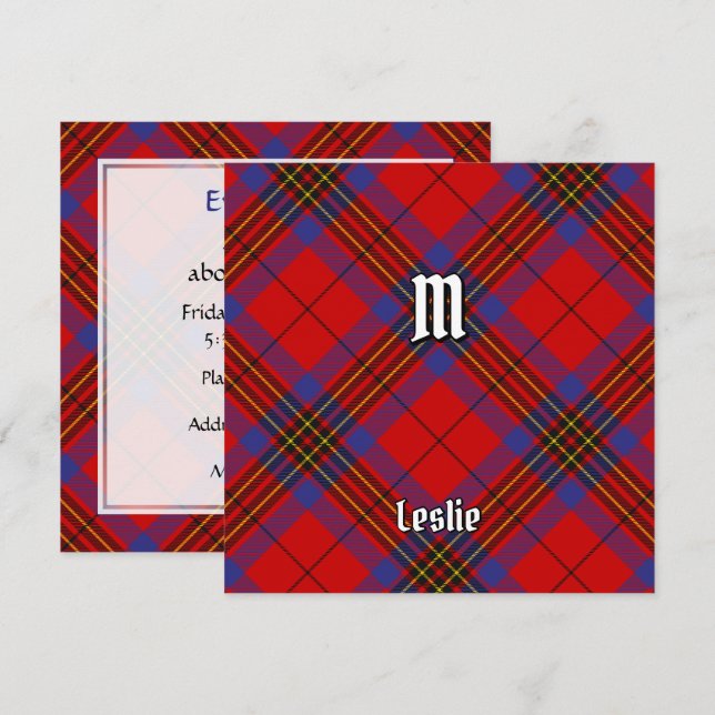 Clan Leslie Red Tartan Invitation (Front/Back)