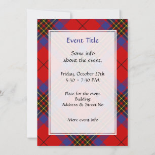 Clan Leslie Red Tartan Invitation