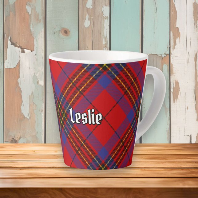 Clan Leslie Red Tartan Latte Mug (Creator Uploaded)