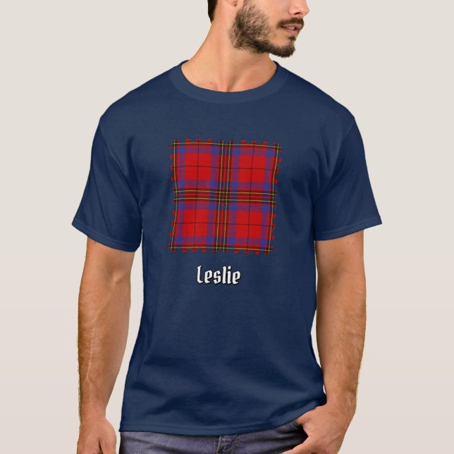 Clan Leslie Red Tartan T-Shirt (Front)