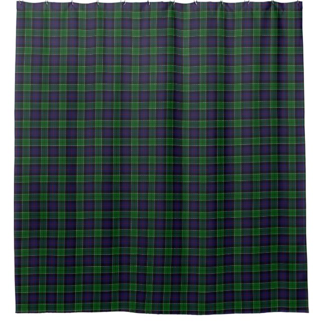 Clan Leslie Scottish Hunting Tartan Shower Curtain (Front)