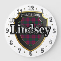 Clan Lindsey Tartan Scottish Dream Clock