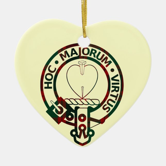 Clan Logan Crest Badge Ceramic Tree Decoration (Front)