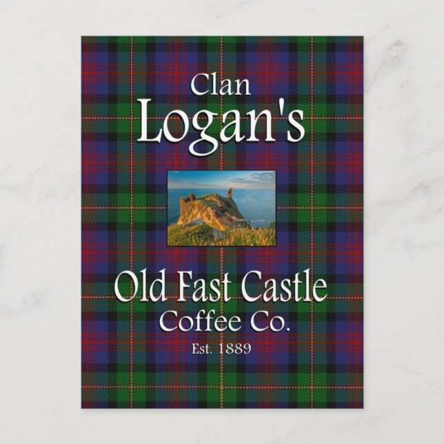 Clan Logan's Old Fast Castle Coffee Co. Postcard (Front)