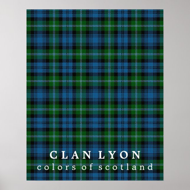 Clan Lyon Colors of Scotland Tartan Poster (Front)