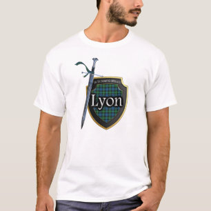 Clan Lyon Tartan Scottish Shield & Sword T-Shirt
