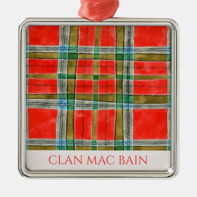 CLAN MAC BAIN Premium Square Ornament (Front)