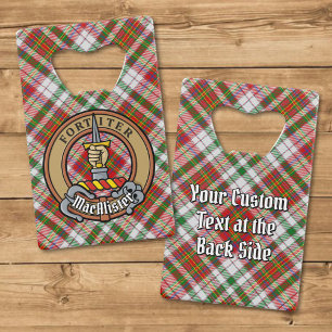 Clan MacAlister Crest over Dress Tartan