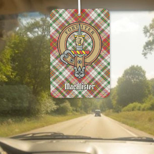 Clan MacAlister Crest over Dress Tartan Car Air Freshener