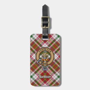 Clan MacAlister Crest over Dress Tartan Luggage Tag