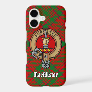 Clan MacAlister Crest over Glenbarr Tartan