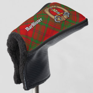 Clan MacAlister Crest over Glenbarr Tartan Golf Head Cover