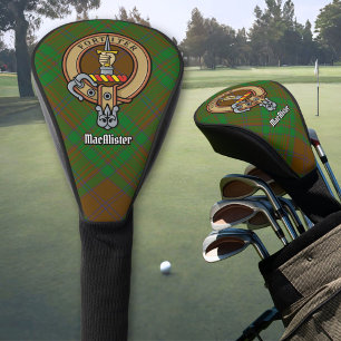 Clan MacAlister Crest over Hunting Glenbarr Tartan Golf Head Cover