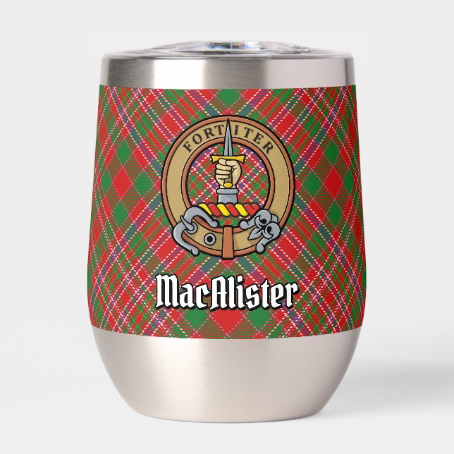 Clan MacAlister Crest over Tartan (Front)
