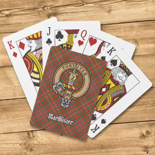 Clan MacAlister Crest over Tartan Playing Cards